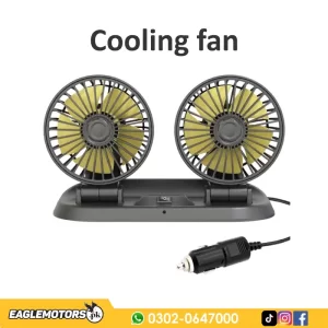 Double Headed Car Fan 12 Volt DC Air Cooling Rotatable Strong