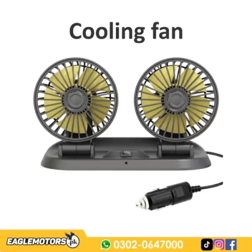 Double Headed Car Fan 12 Volt DC Air Cooling Rotatable Strong