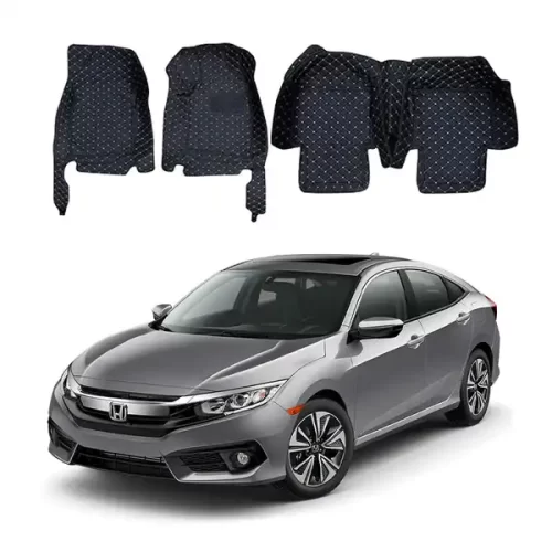BDNJMUYFJYT 7D LUXURY MAT FOR HONDA CIVIC 2016-2021 COLOR BLACK