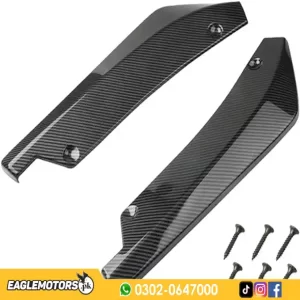 grhstrhtrju Rear Bumper Corners Lip Splitter Universal Carbon 2 Pcs
