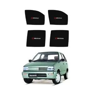 SD_VSDV Side Sun Shades Suzuki Mehran With Logo 4Pc