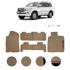 DIAMOND RUBBER LATEX PREMIUM MAT FOR TOYOTA LAND CRUISER V8 [BEIGE COLOR].