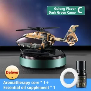 Solar Car Air Freshener Helicopter Dashboard Fragrance