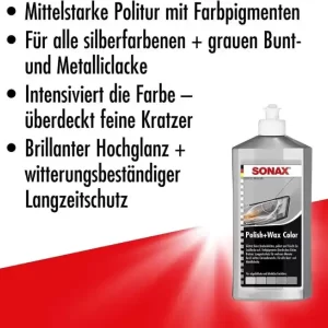 SONAX POLISH+WAX COLOUR [SILVER] 500ml