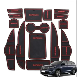 KIA SORENTO RED&BLACK INTERIOR MATS.