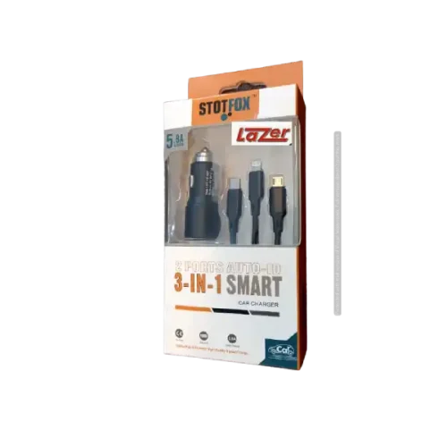 imageCD STOTFOX 3-IN-1 SMART CAR CHARGER.