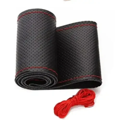 UNIVERSAL UNSTITCH STEERING WHEEL COVER[BLACK/RED]