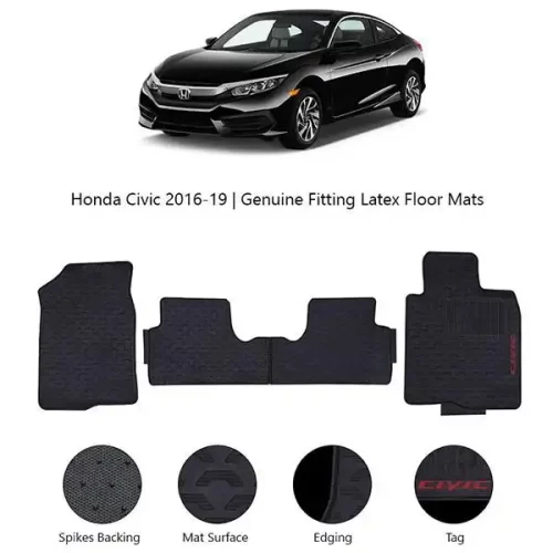 DIAMOND RUBBER LATEX PREMIUM MAT FOR HONDA CIVIC 2016-2021 MODELS