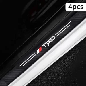 TRD Logo Car Door Floor Panel Guard Carbon Fiber Sticker.