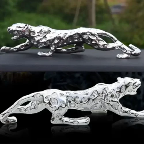 LEOPARD GOLDEN\SILVER SCULPTURE CAR DECORATION.[2 SIZES AVAILABLE]