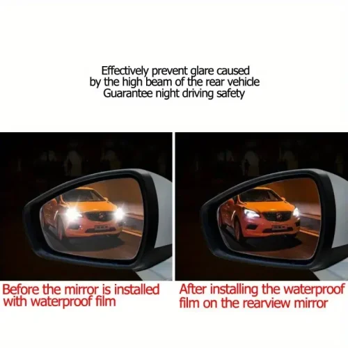 2pcs Anti-Fog Rainproof Car Mirror Film Protective Sticker for Rearview Mirrors